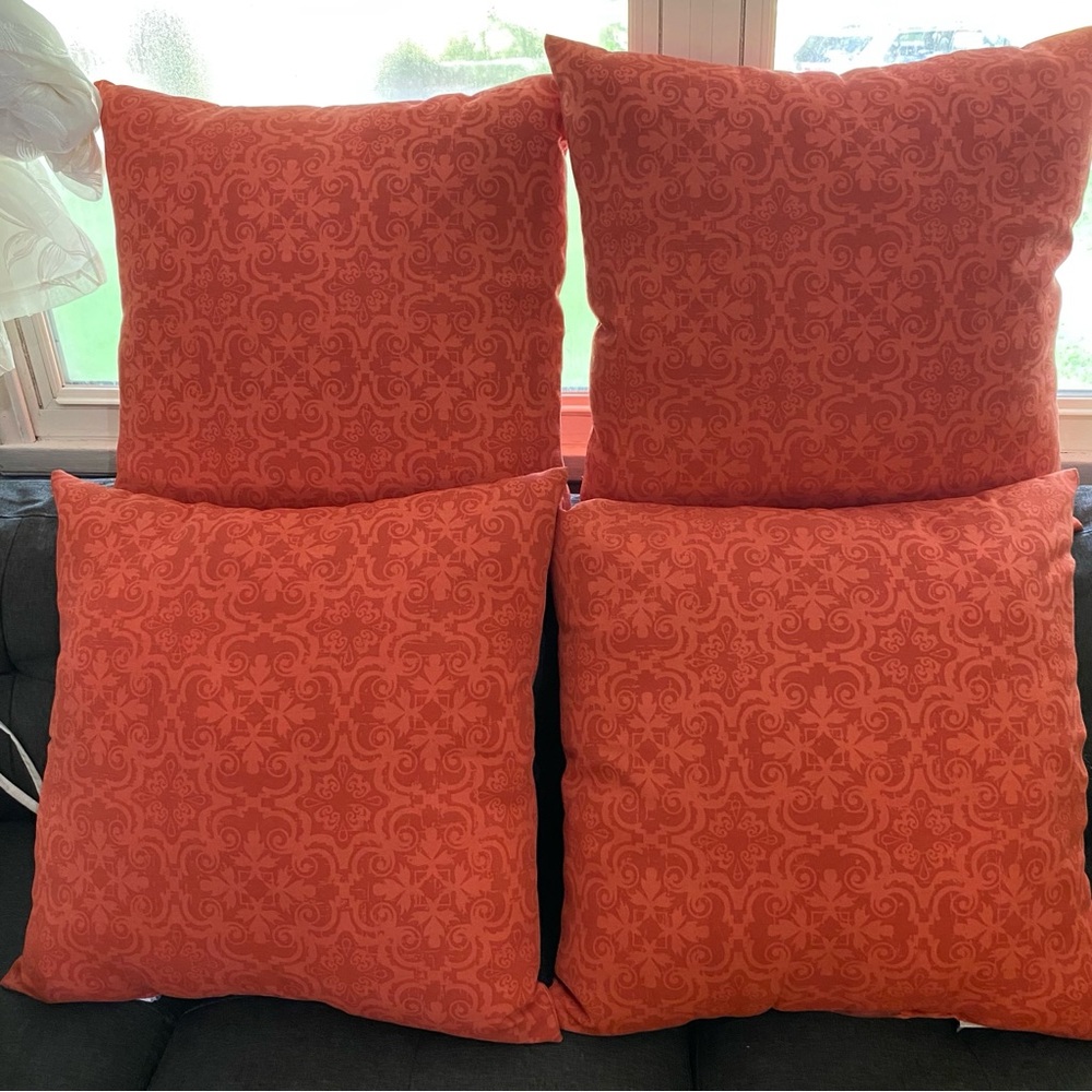 Elegant Burnt Orange Accent Pillows